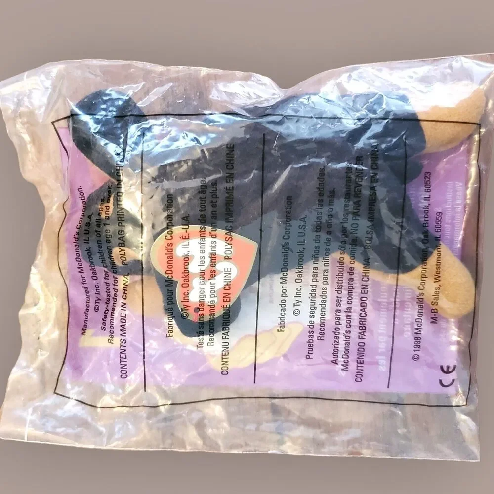 Ty Teenie Beanie Baby 1998 DOBY the DOBERMAN Dog #1 McDonalds Happy Meal Toy